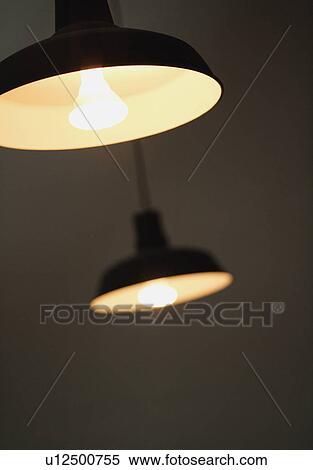 Stock Photography - Two pendant light fittings. Fotosearch