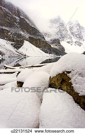 Picture - A frozen mountain scene. Fotosearch