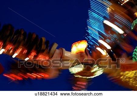 Picture - A ride at an Amusement Park with special effects. Fotosearch