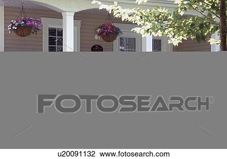 A veranda of a house displaying a potted garden View Large Photo Image Stock Image - A veranda of a house displaying a potted garden. Fotosearch
