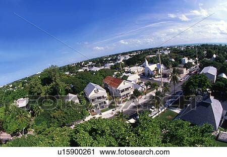 Stock Image - Aerial view of Key West Florida. Fotosearch