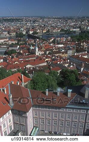 Picture - Aerial view of Prague, Czech Republic. Fotosearch