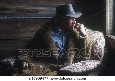 Stock Photo - An old cowboy. Fotosearch