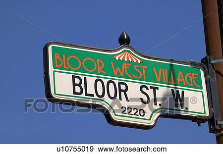 Stock Photo - Bloor St West Toronto Canada street sign. Fotosearch