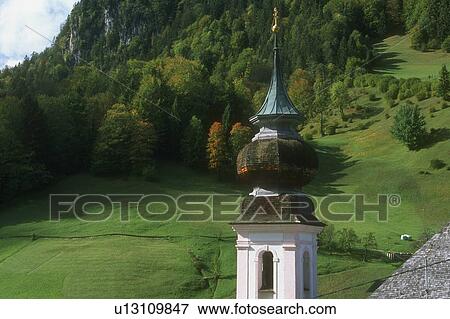Church Steeple at Maria Gern, Bavaria, Germany View Large Photo Image Stock Photo - Church Steeple at Maria Gern, Bavaria, Germany. Fotosearch