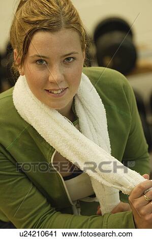Stock Image - Cool down after work out. Fotosearch