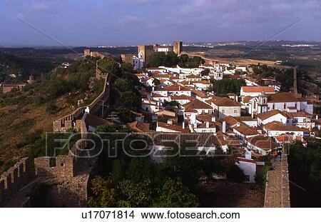 Picture - Historic walled city of Obidos Portugal. Fotosearch