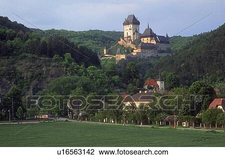 Karlstein Castle Czech Republic View Large Photo Image Stock Image - Karlstein Castle Czech Republic. Fotosearch