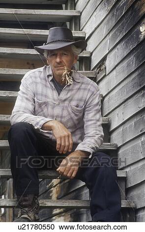 Stock Image - Portrait of a cowboy. Fotosearch