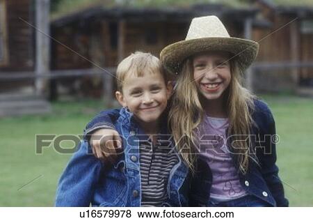 Portrait of two kids View Large Photo Image Stock Photo - Portrait of two kids. Fotosearch