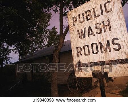 Stock Photo - Public washroom sign. Fotosearch