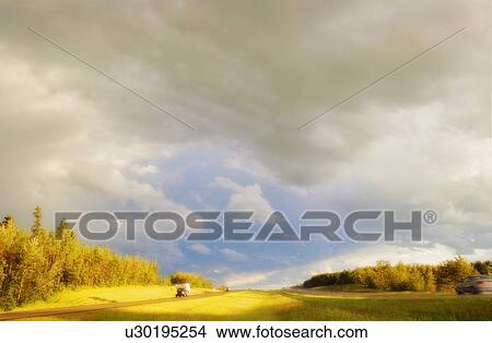 Picture - Road through countryside. Fotosearch