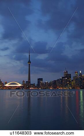 Stock Image - Toronto skyline at night. Fotosearch