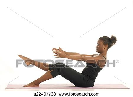Stock Image - Woman stretching. Fotosearch
