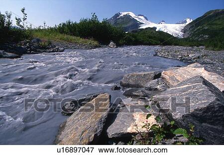 Stock Photo - Worthington Glacier Chugach Mountains. Fotosearch
