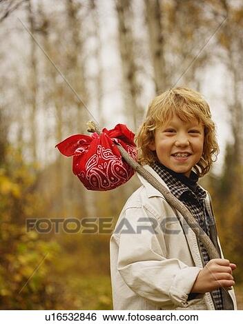 Young boy with pack View Large Photo Image Stock Photograph - Young boy with pack. Fotosearch