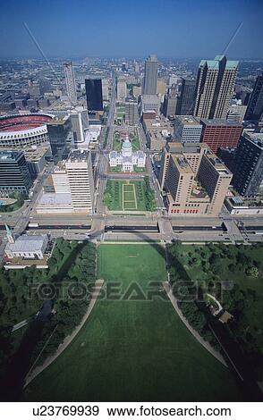 Stock Photo - Aerial view of Saint Louis, Missouri. Fotosearch