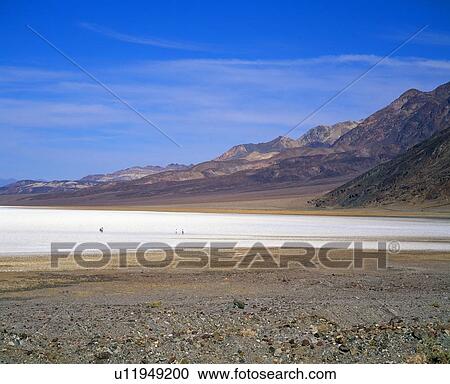 Stock Image - Alkali flats at Badwater, Death Valley National Park. Fotosearch