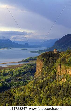 Crown Point view, Columbia River Gorge View Large Photo Image Stock Photo - Crown Point view, Columbia River Gorge. Fotosearch