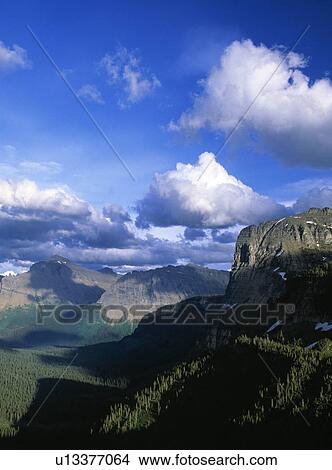 Eastern view from Logan Pass, summer, Glacier National Park View Large Photo Image Picture - Eastern view from Logan Pass, summer, Glacier National Park. Fotosearch
