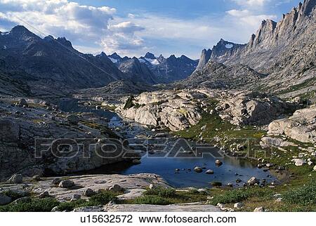 Glacier carved Titcomb Basin, Wind River Range. View Large Photo Image Stock Image - Glacier carved Titcomb Basin, Wind River Range.. Fotosearch