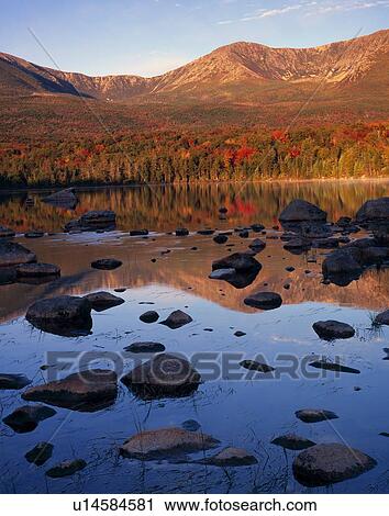 Hamlin Peak and Sandy Stream Pond, autumn colors, sunrise, flanks of Mount, Katahdin, Baxter State Park View Large Photo Image Stock Image - Hamlin Peak and Sandy Stream Pond, autumn colors, sunrise, flanks of Mount, Katahdin, Baxter State Park. Fotosearch