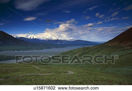 Mount McKinley from park road, Denali National Park. View Large Photo Image Stock Image - Mount McKinley from park road, Denali National Park.. Fotosearch
