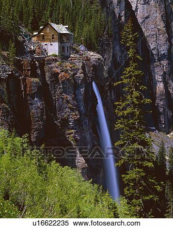 Old power station and Bridal Veil Falls View Large Photo Image Stock Photography - Old power station and Bridal Veil Falls. Fotosearch