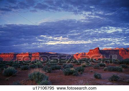 Stock Photography - Red rock desert cliffs. Fotosearch