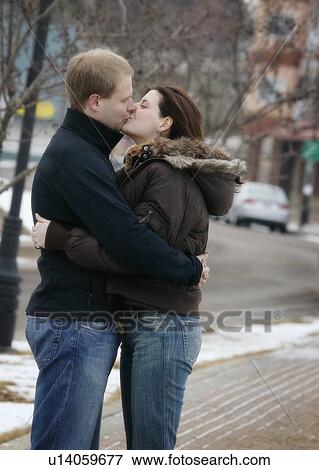 Romantic winter kiss View Large Photo Image Stock Photo - Romantic winter kiss. Fotosearch