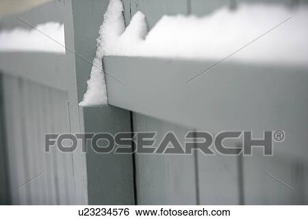 Snowy fence View Large Photo Image Stock Photograph - Snowy fence. Fotosearch