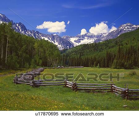 Stock Photography - Split rail fence, Uncompaghre National Forest. Fotosearch