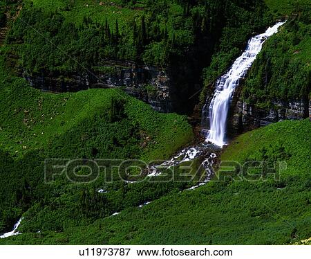Waterfall on Reynolds Creek, Logan Pass, Glacier National Park View Large Photo Image Stock Photo - Waterfall on Reynolds Creek, Logan Pass, Glacier National Park. Fotosearch