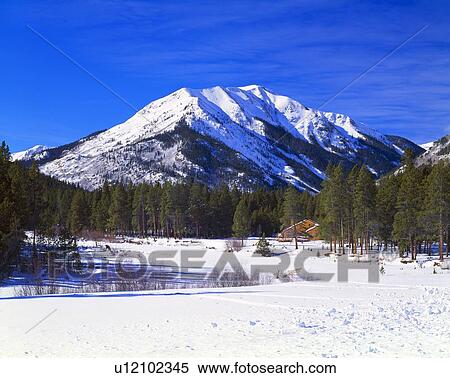 Stock Photography - Winter scene in the Rocky Mountains. Fotosearch