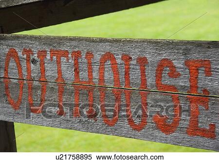 Stock Photography - A sign for the outhouse. Fotosearch