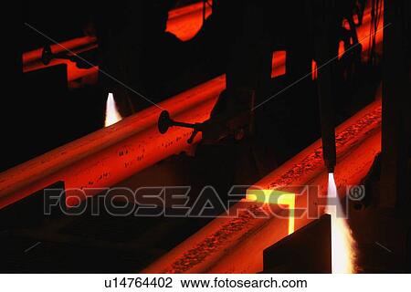 Stock Image - Equipment in a molten steel factory. Fotosearch
