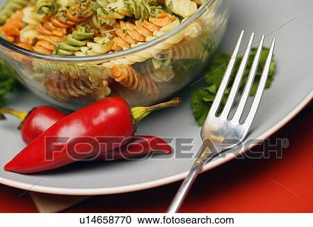 Stock Image - Fresh pasta salad. Fotosearch