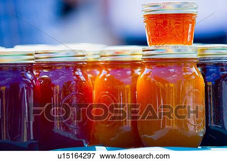 Jars of preserves View Large Photo Image Stock Photo - Jars of preserves. Fotosearch