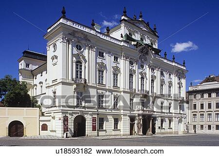 Stock Image - Large white building. Fotosearch