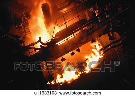 Stock Image - Molten steel factory. Fotosearch