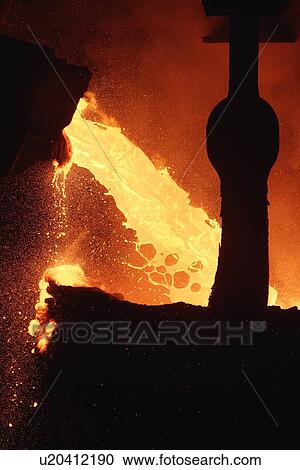 Stock Image - Molten steel factory. Fotosearch