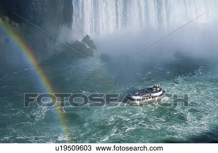 Stock Image - Niagara Falls and the Maid of the Mist, Ontario, Canada. Fotosearch