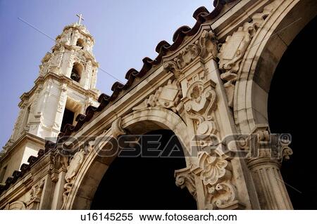 Ornamental archways with bell tower View Large Photo Image Stock Photography - Ornamental archways with bell tower. Fotosearch