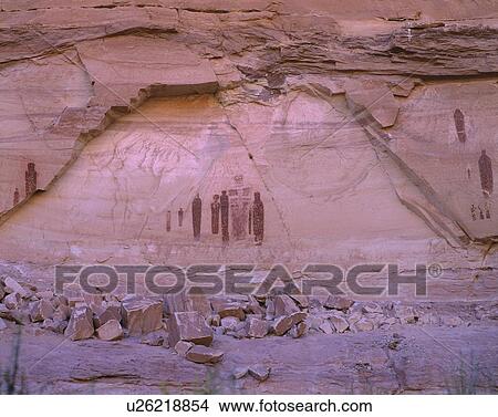 Picture - Pictograph art on wall of Barrier Canyon. Fotosearch