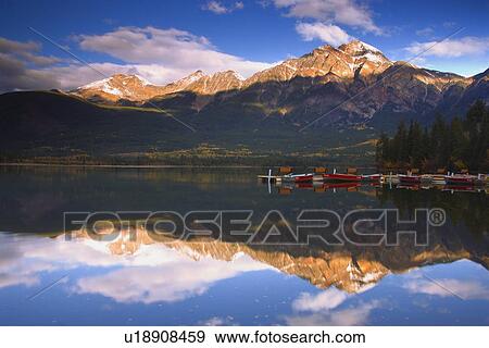 Stock Photo - Pyramid Lake Jasper, Alberta, Canada. Fotosearch