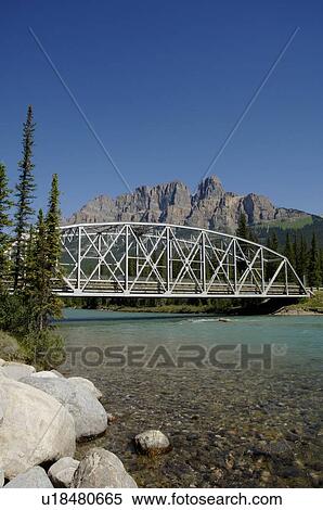 Stock Photography - Scenic bridge and mountains. Fotosearch