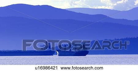 Stock Image - Shipping boat. Fotosearch