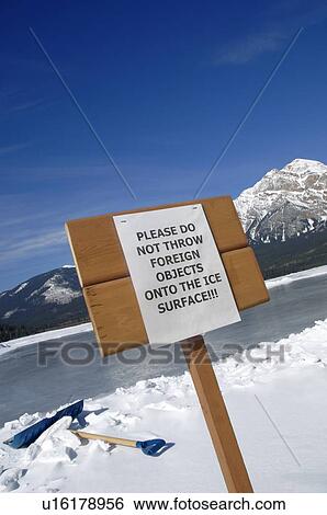 Stock Photograph - Sign on ice. Fotosearch