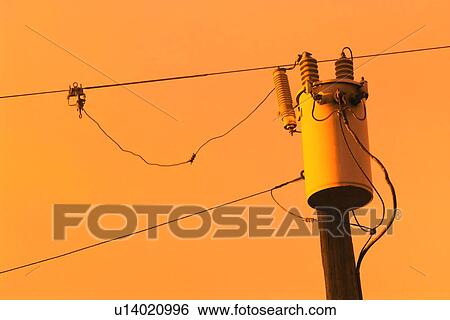 Stock Photograph - Transformer for powerline. Fotosearch