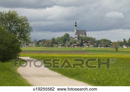 View of church in the village of Anger, Bavaria, Germany View Large Photo Image Stock Image - View of church in the village of Anger, Bavaria, Germany. Fotosearch